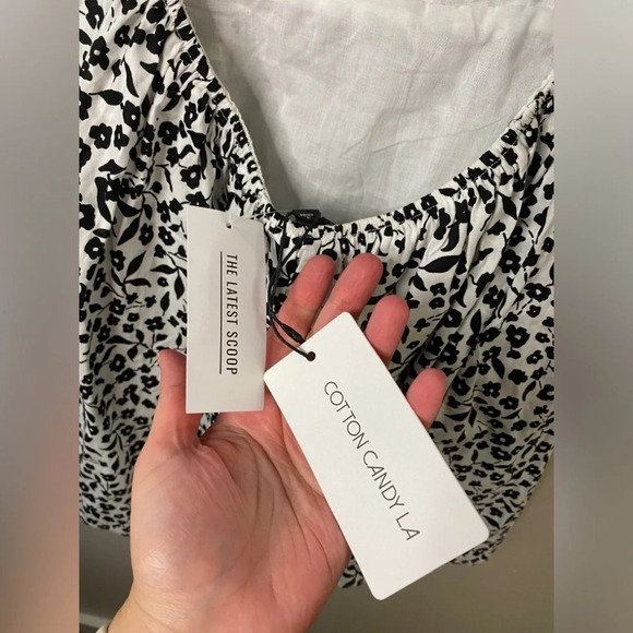 🏷️ NWT Cotton Candy L.A Mini Floral Bell Sleeve Dress - Picture 4 of 7